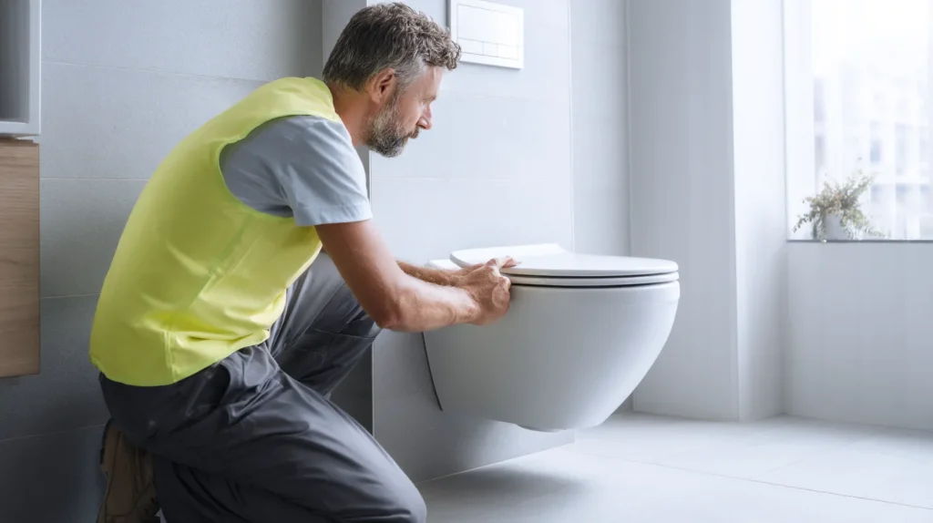 Montering af væghængt toilet