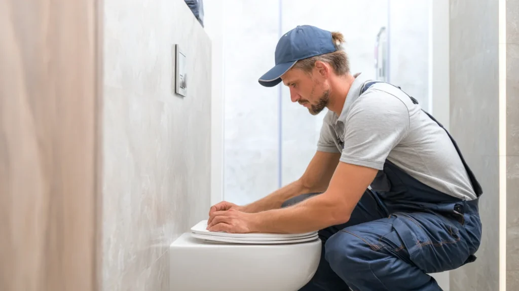 Montering af væghængt toilet